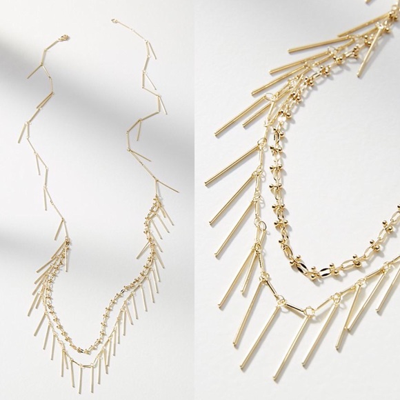 Anthropologie Jewelry - NWT! Anthropologie Gold Fringe Layered Necklace